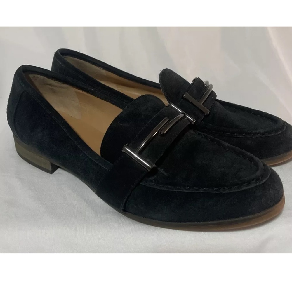 Franco Sarto Women’s 11 Black Leather Loafer Baylor Slip On